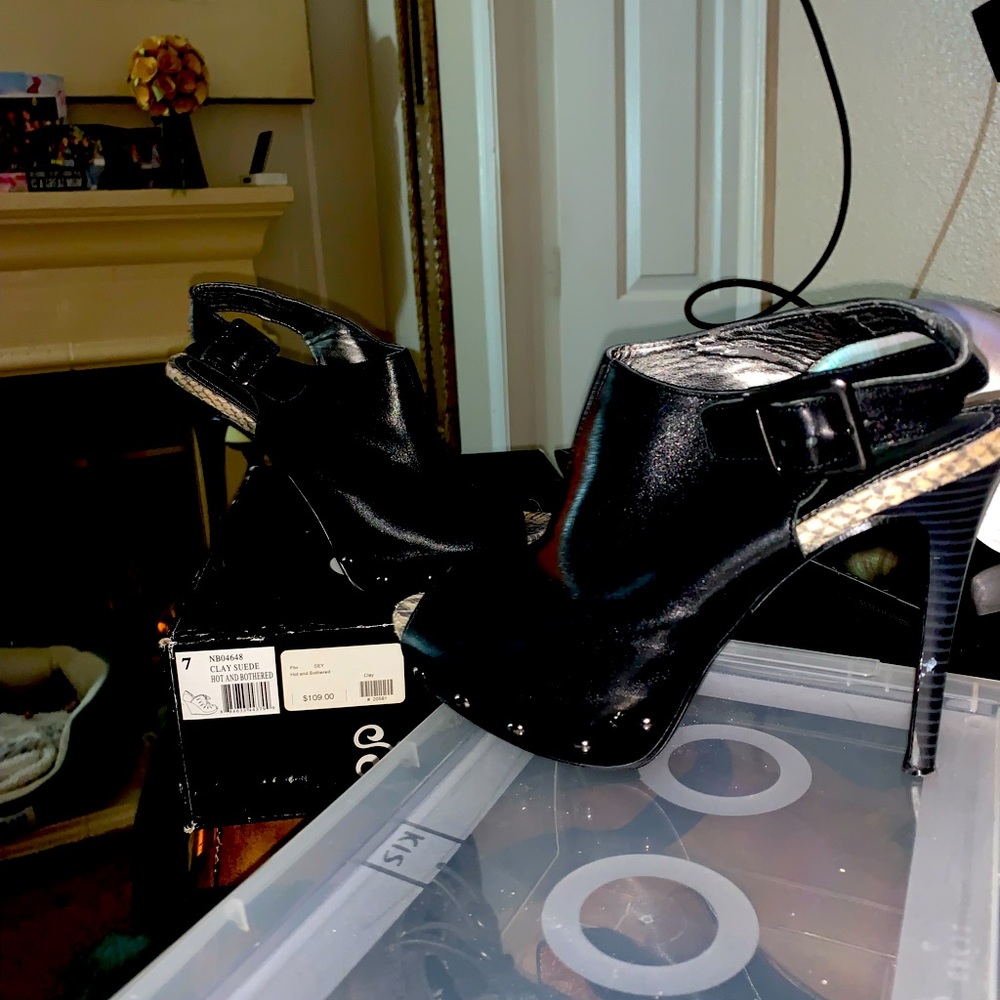 Size 7 black sling heels